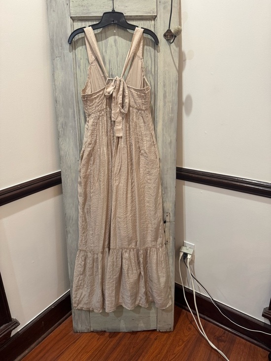 Free People Frankie Pintuck Maxi Dress Flowy Beach Boho Coastal Sand Size Small Free People Frankie Pintuck Maxi Dress Flowy Beach Boho Coastal Sand Size Small